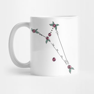 Octans (Octant) Constellation Roses and Hearts Doodle Mug